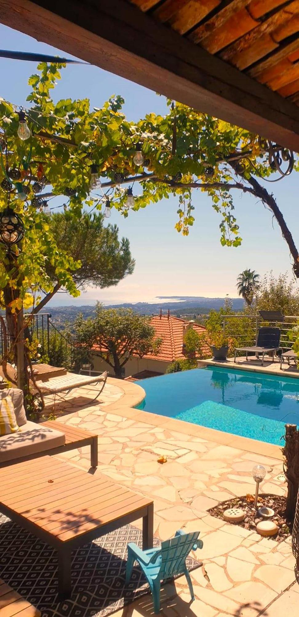 "Aux Balcons Du Riou" Avec Vue Mer 180 Degres Vence Bagian luar foto